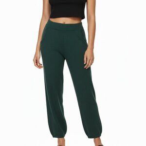 Wynne Layers Hunter Green Knit Elastic Waist Pants Comfort Wide Leg Trousers S